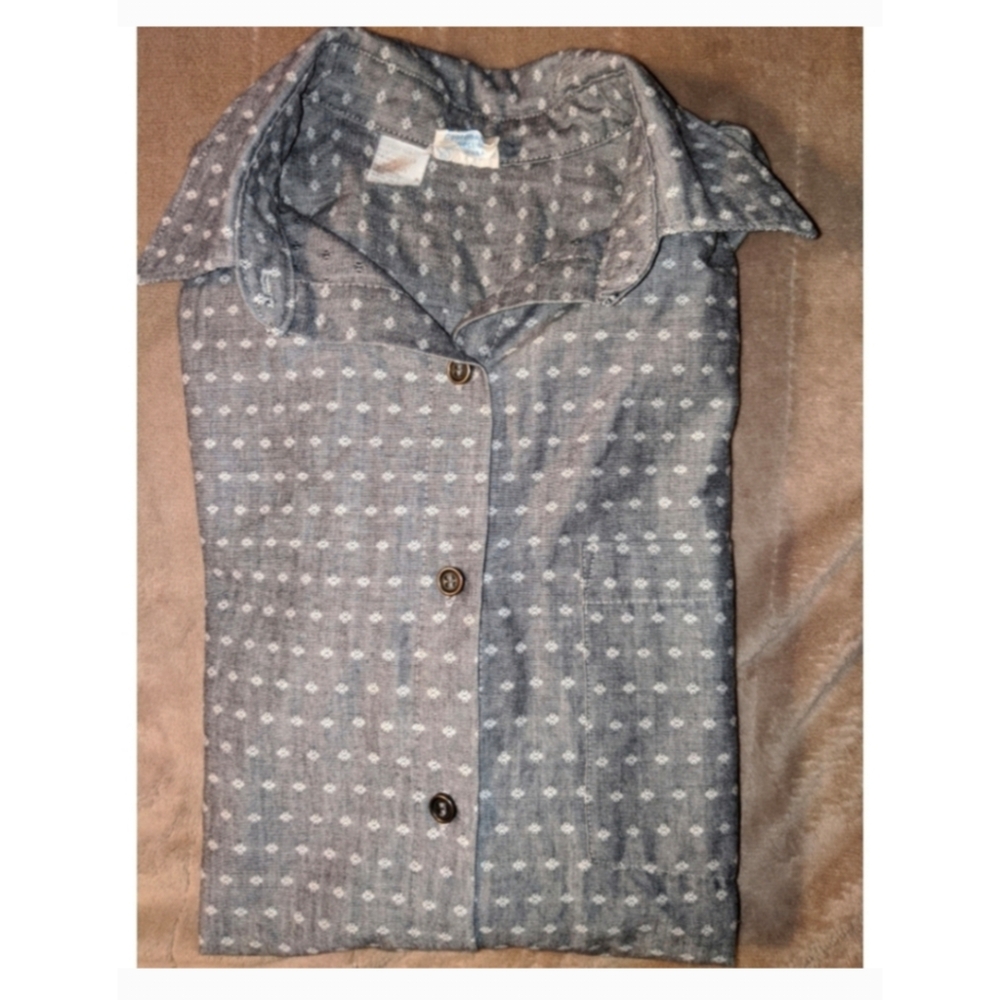 Vintage Queens Way  Fashion Button Up Long Sleeve Blouse size 6